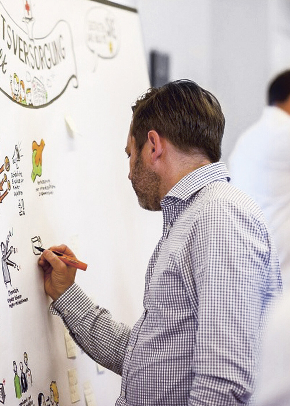 Live-Zeichnung am Tag der offenen Tür für das Spital Zollikerberg
