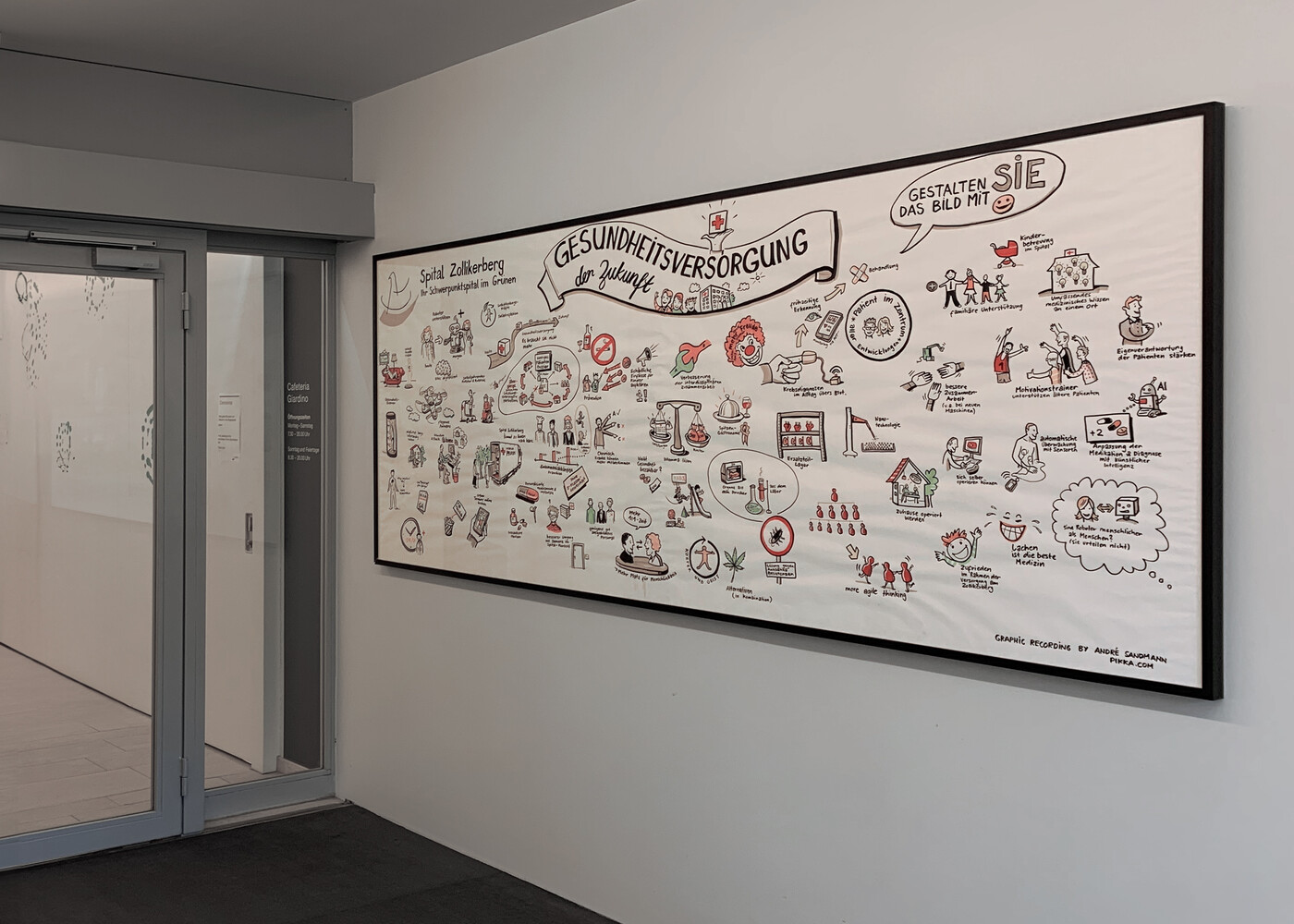 Live-Zeichnung am Tag der offenen Tür für das Spital Zollikerberg
