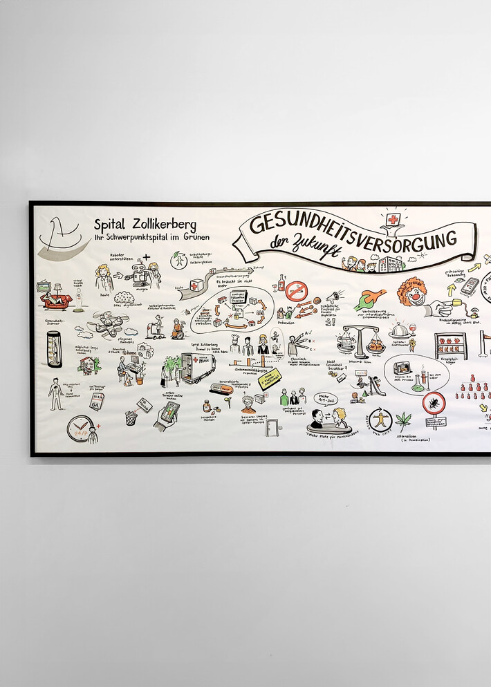 Live-Zeichnung am Tag der offenen Tür für das Spital Zollikerberg
