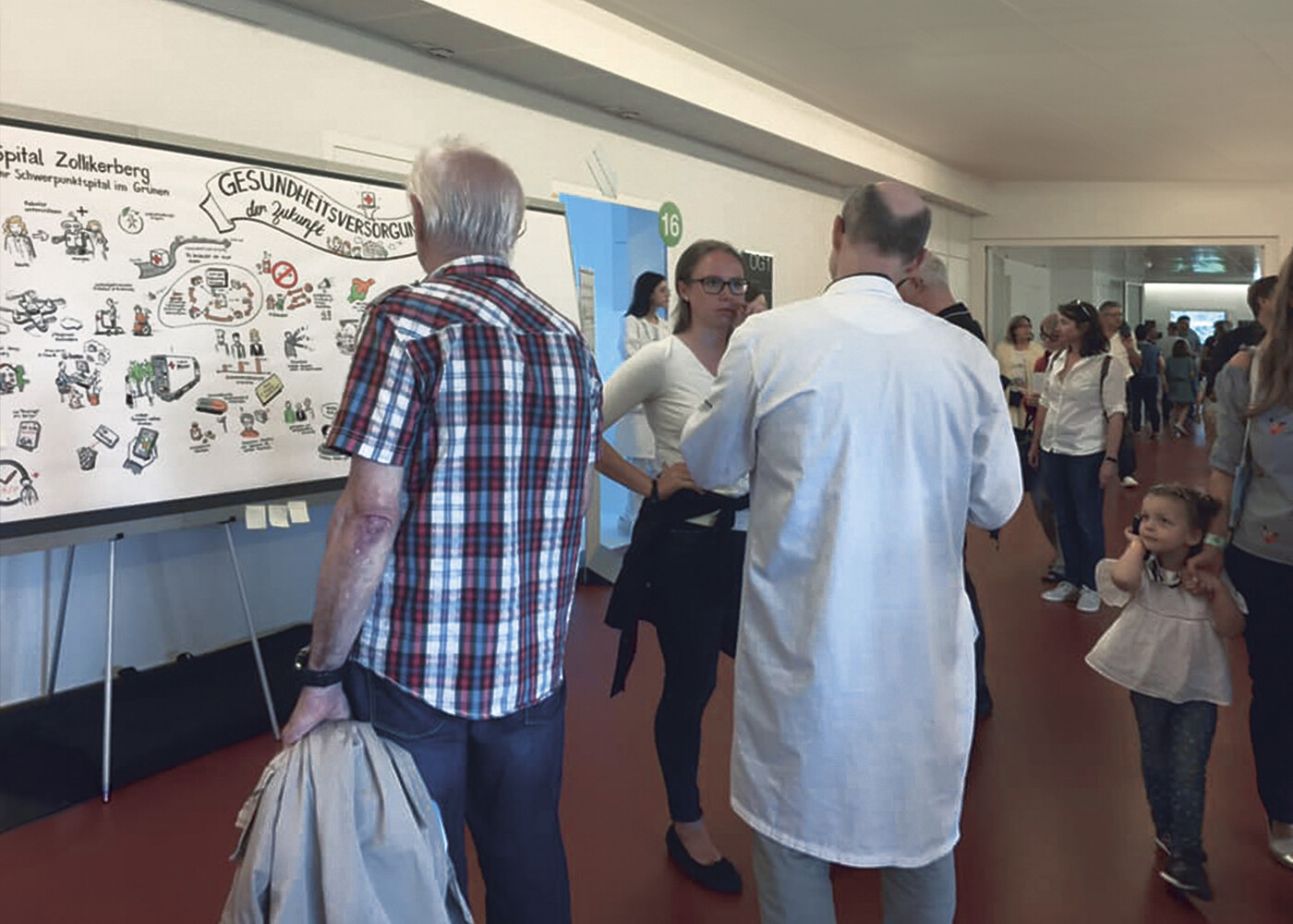 Live-Zeichnung am Tag der offenen Tür für das Spital Zollikerberg