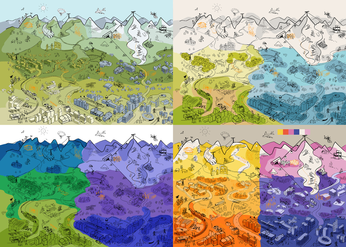 Mountain Tourism Fresco