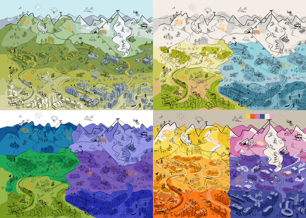 Mountain Tourism Fresco