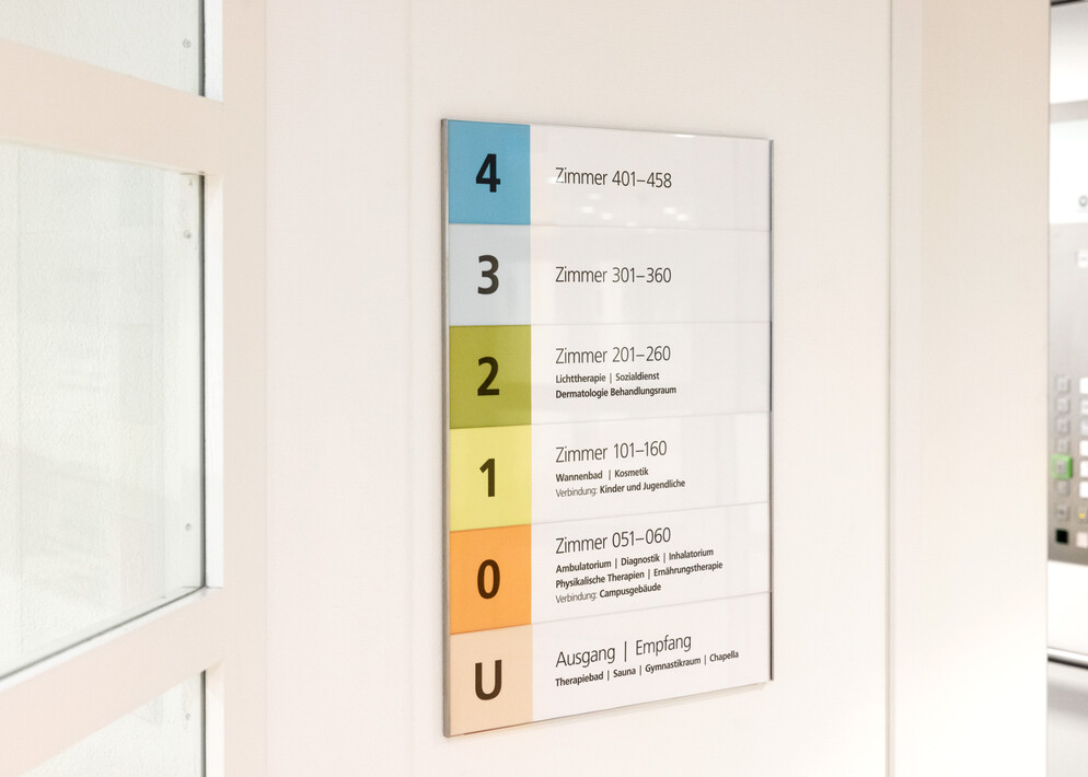 Signaletik Hochgebirgsklinik Davos