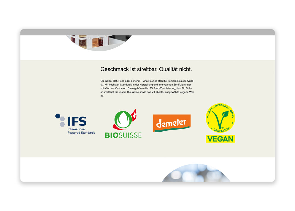 Vina Raurica Webseite