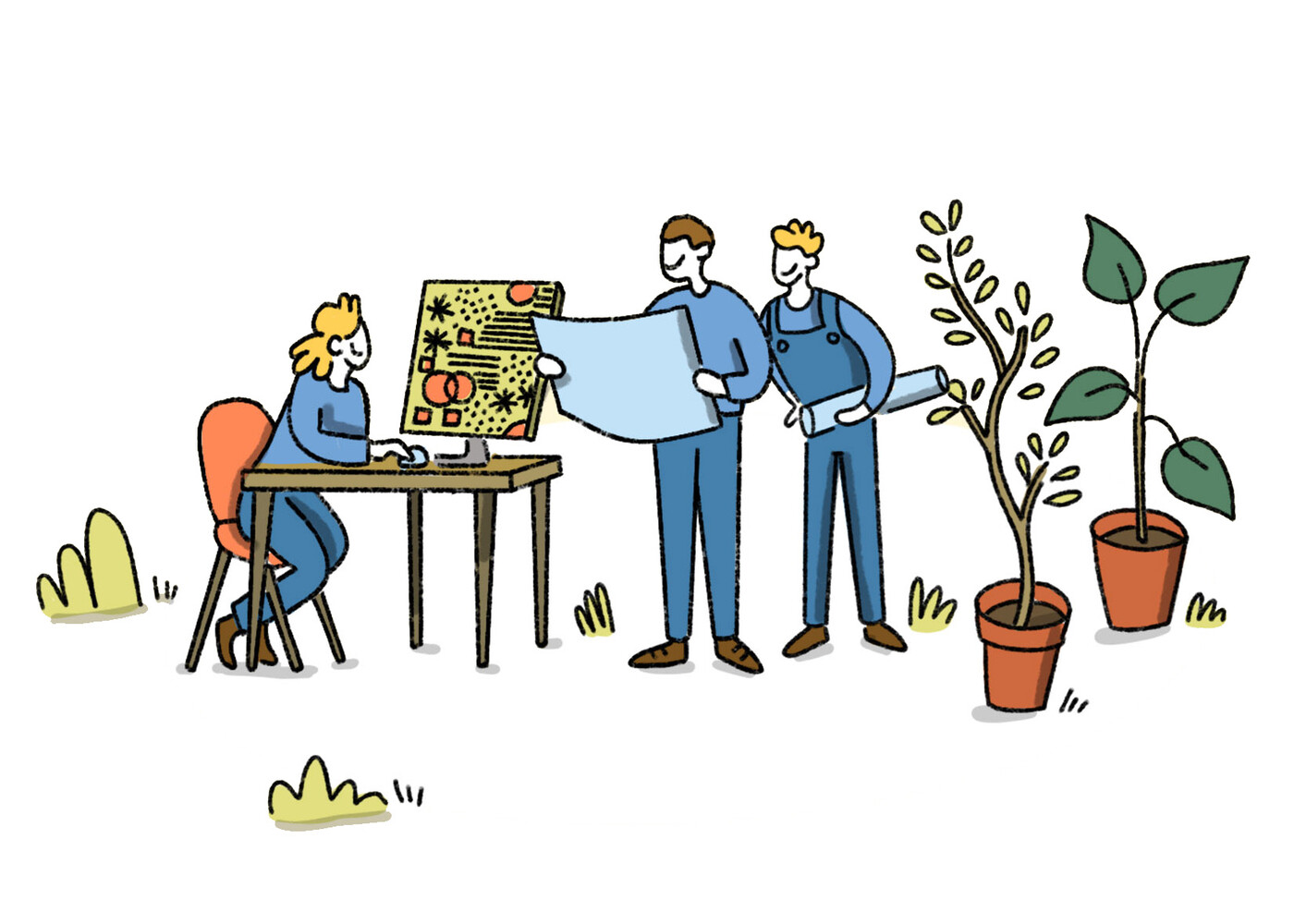 Wimmelbild Gärtnerausbildung