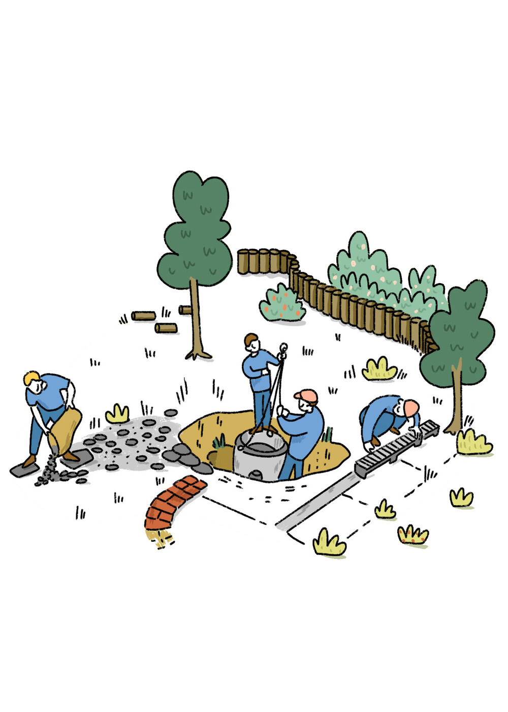 Wimmelbild Gärtnerausbildung